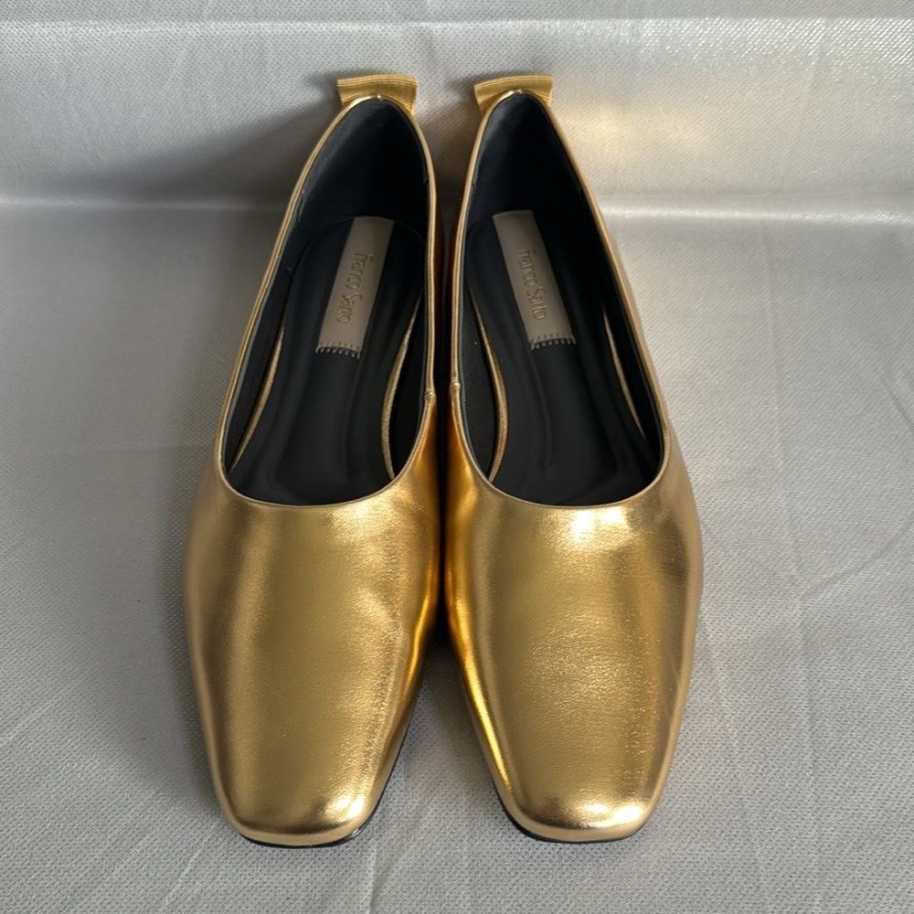 FRANCO SARTO L VANA GOLD SY VANA BALLET FLAT WOMEN SIZE 9 1/2 SHOES. BRAND NEW.